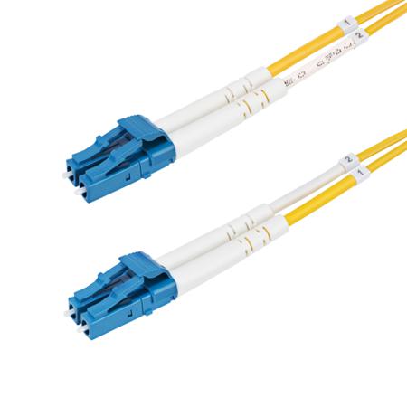 SMDOS2LCLC7M StarTech.com LC to LC Duplex Single Mode OS2 Fibre Optic Cable, Yellow, 7ft