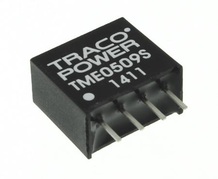 TME-0509S TRACOPOWER TME 1W Isolated DC-DC Converter Through Hole, Vin 4.5 → 5.5 V dc, Vout 9V dc, I/O isolation 1kV dc