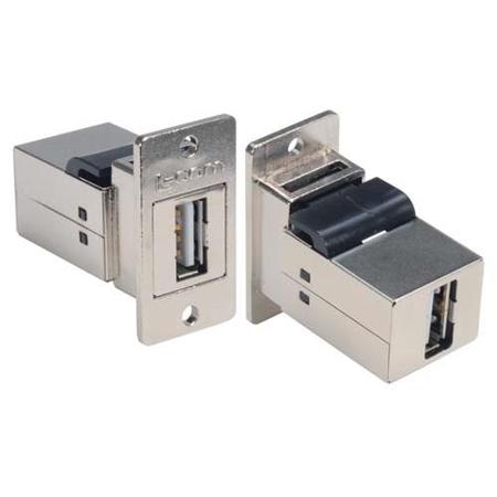 ECF504-AA L-Com Straight, Panel Mount, Plug- Single Port Type Type A, Type B 2 USB Connector