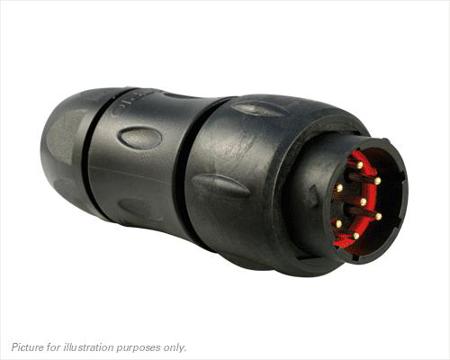 UTS1JC147PSCR Souriau Sunbank by Eaton Circular Connector, 7 Contacts, In-Line, M14 Connector, Plug, Male, IP68, IP69K, UTS Series