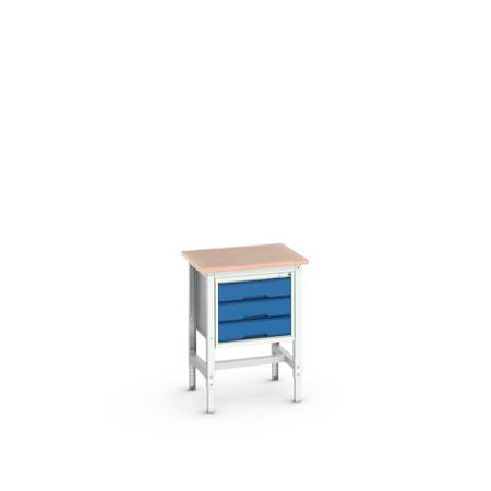 16921602.11 Bott Steel Workbench, 200kg Max Load, Adjustable Height, 930mm x 600mm x 700mm