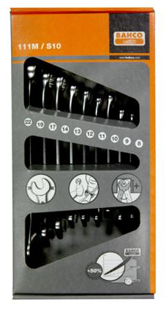 111M/S10 Bahco 111M Series 10-Piece Spanner Set, 8, 9, 10, 11, 12, 13, 14, 17, 19, 22 mm