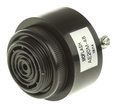 AE20M-48 Moflash AE20M Series Panel Mount Buzzer, 48 V dc, 95dB at 1 m, IP55, DC
