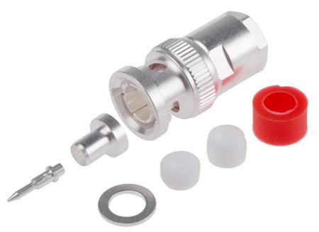 546-4308 RS Pro BNC Connector 75Ω Straight, Plug Cable Mount, Clamp Termination, RG59, Silver