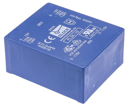 FL-24-12 12V ac 2 Output Through Hole PCB Transformer, 24VA