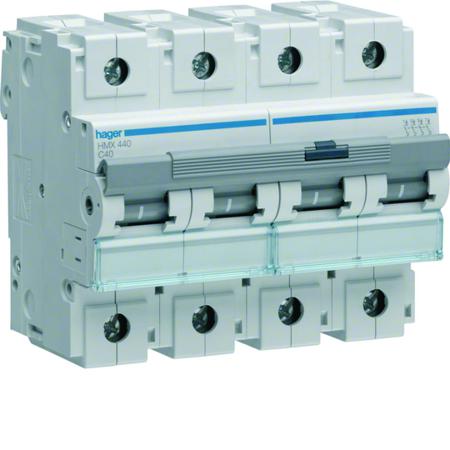 HMX440 Hager HMX MCB, 4P, 40A, 400V AC, 50 Breaking Capacity