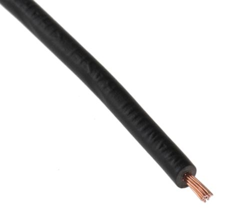 361-579 RS Pro Black, 100m PVC 2491X Equipment Wire, 0.5 mm² CSA , 750 V 20 AWG