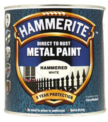 5084836 Hammerite Metal Paint in Hammered White 250ml