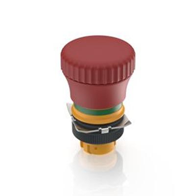 1.30.243.901/0300 RAFI RAFIX 22 QR Series Latching Emergency Stop Push Button, PCB, 22.3mm Cutout, IP65