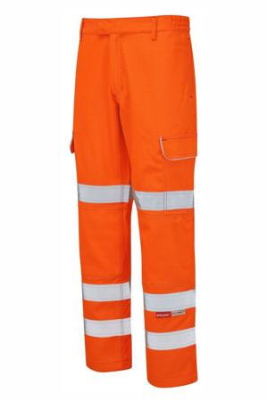 PRARC07-42S Praybourne PRARC07 Orange Hi-Vis Hi Vis Trousers, 42in Waist Size