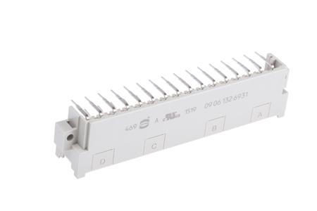 09061326931 HARTING 09 06 32 Way 2.54 mm, 5.08 mm Pitch, Type F Class C2, 3 Row, Right Angle DIN 41612 Connector, Plug
