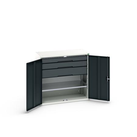 16926554.19 Bott 2 Door, 3 Drawer Sheet Steel Cupboard, 1050 x 550 x 1000mm