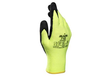 34710031 Mapa TEMP-DEX 710 Yellow Nitrile Heat Resistant Work Gloves, Size 11, Nitrile Foam Coating