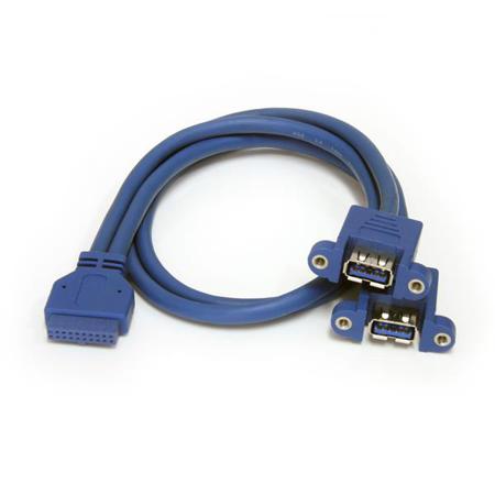 USB3SPNLAFHD StarTech.com USB 3.0, Female 20 Pin IDC to Female USB A, 5Gbps, 500mm
