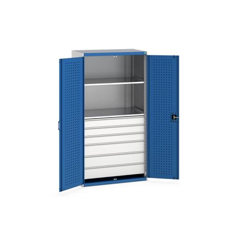 40021113-11V Bott 2 Door, 6 Drawer Sheet Steel Floor Standing Cupboard, 1050 X 650 X 2000mm