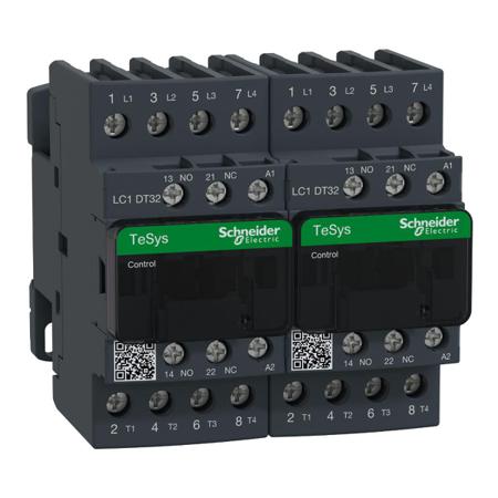 LC2DT32G7 TeSys D LC2D Reversing Contactor, 4 Pole, 32 A, 1 NO + 1 NC