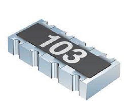 CAT16A-1000F4LF Bourns 100Ω Resistor Array, 4 Resistors, 0.25W total, 1206 (3216M), Concave