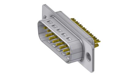 DTS15PZ-2 Deltron DTZ 15 Way Horizontal D-sub Connector Plug