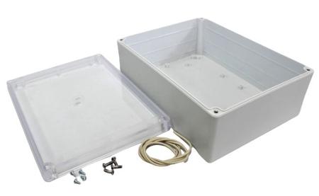 RP1460C Hammond RP Series Light Grey Polycarbonate General Purpose Enclosure, IP65, Clear Lid, 220 x 165 x 85mm