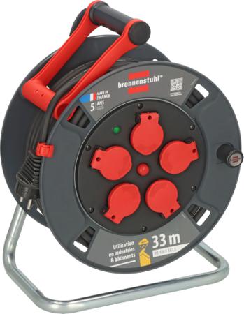 9231301100 brennenstuhl 33m 5 Socket Type E - French Cable Reel Open Reel, 230 V, IP44