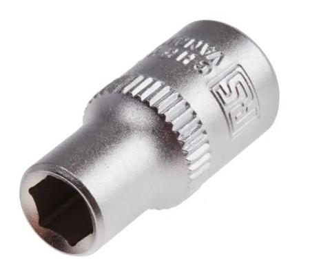441-046 RS PRO 1/4 in Drive 5/16in Standard Socket, 6 point, 25mm Overall Length