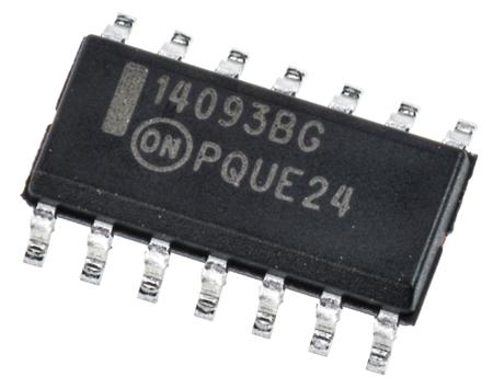MC14093BDG onsemi , Quad 2-Input NAND Schmitt Trigger Logic Gate, 14-Pin SOIC