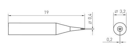 T0050109099 Weller  0.4 mm Chisel Soldering Iron Tip for use with WXMPS MS Smart Soldering Iron, WXsmart Soldering