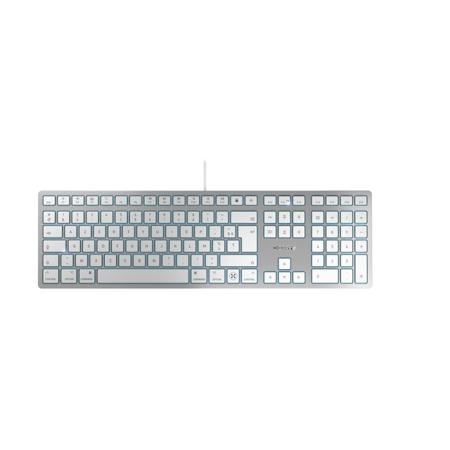 JK-1620FR-1 Cherry CHERRY KC 6000 C SLIM Wired USB Mac Keyboard, AZERTY (France), Silver/White