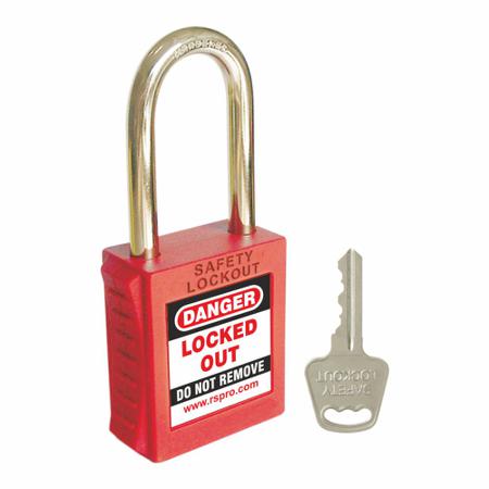 603-256 RS PRO Red 1-Lock ABS, Steel Safety Padlocks, 6mm Shackle, 46mm Attachment