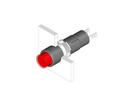19-030.005 EAO, 19 Pilot Light, IP40, Round, 48V