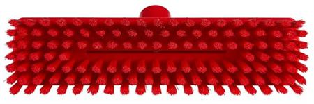 70434 Vikan Medium Bristle Red Deck Brush, 32mm bristle length, Polyester, Polypropylene, Stainless Steel bristle material