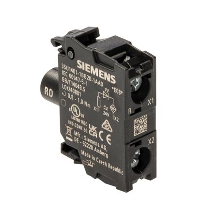 3SU1401-1BB20-1AA0 Siemens 3SU1 Series Light Block, 24V ac/dc, Red Light