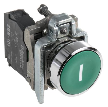 XB4BA3311 Schneider Electric Harmony XB4 Series Push Button, Panel Mount, 22mm Cutout, SPST