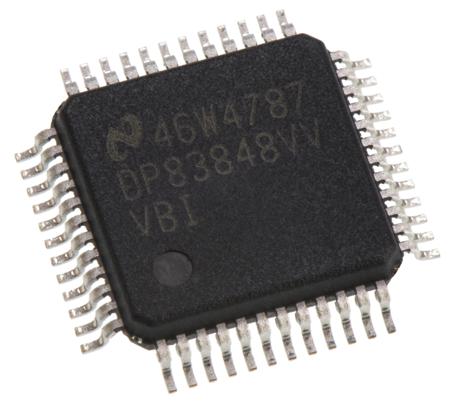 DP83848IVV/NOPB Texas Instruments , 1-Channel Ethernet Transceiver 48-Pin LQFP,