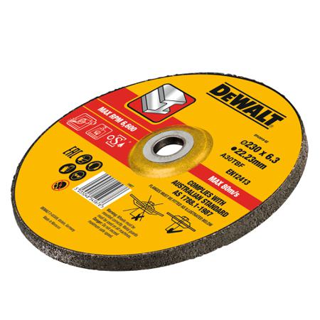 DT43919-QZ DeWALT DT43 Aluminium Oxide Cutting Disc, 125mm x 6mm Thick, 1 in pack