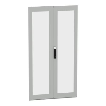 NSYSFND22122DT Schneider Electric PanelSeT SFN Kit Series Lockable Glass, Steel RAL 7035 Double Door, 2166mm H, 1.169m W for Use with