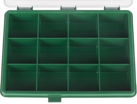 515-568 RS Pro 12 Cell Green PP Compartment Box, 32mm x 175mm x 143mm