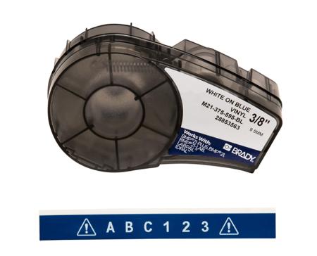 M21-375-595-BL Brady B-595 White on White on Blue Label Printer Tape, 6.4 m Length, 9.53 mm Width