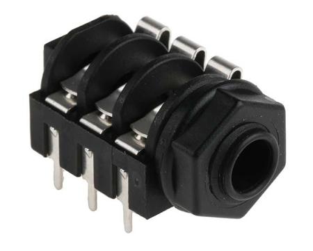 449-348 RS PRO Jack Connector 6.35 mm Through Hole Stereo Socket, 3Pole 3A