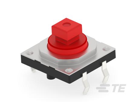 2425754-1 Red Cap Tactile Switch, SPST 50mA 3mm Through Hole