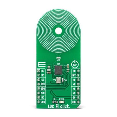 MIKROE-4783 MikroElektronika LDC 2 Click Inductive Sensor Add On Board for LDC1041 mikroBUS Socket