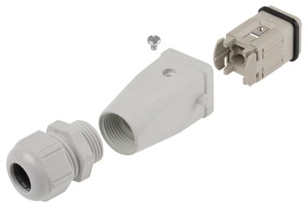 10420000-19426000-53111420 EPIC H-A Heavy Duty Power Connector Hood, 3 Contacts, M20 Thread