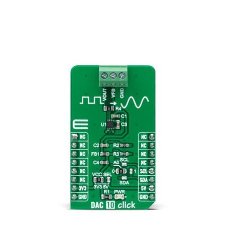 MIKROE-4732 MikroElektronika  DAC 10 Click Add On Board Signal Conversion Development Tool