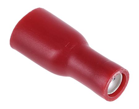 208-2464 RS Pro 38 Series Red Insulated Crimp Receptacle, 4.8 x 0.8mm, 0.5mm² to 1.5mm², 22AWG to 16AWG, Tin Plated