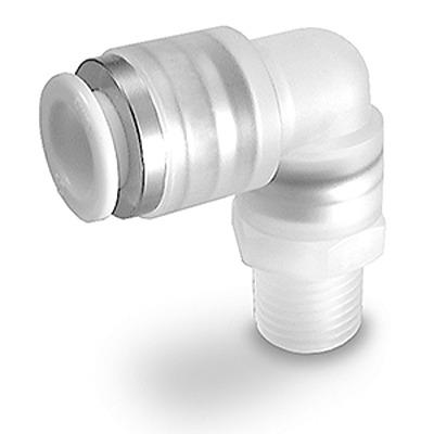 KPL04-02 SMC KPL Series Elbow Fitting, 4 mm to R 1/4 Male, Threaded-to-Tube Connection Style,