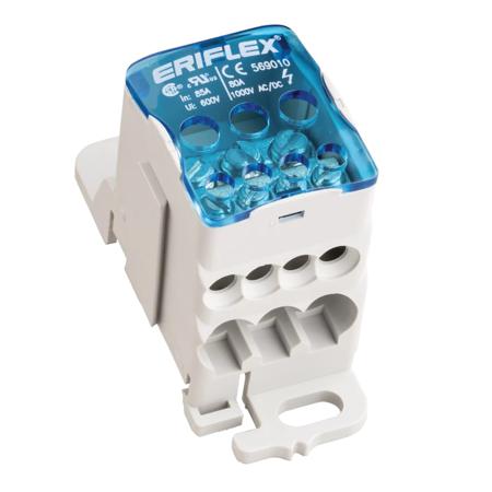 569251 nVent ERICO Distribution Block, 2 Way, 400A, 1 kV, White
