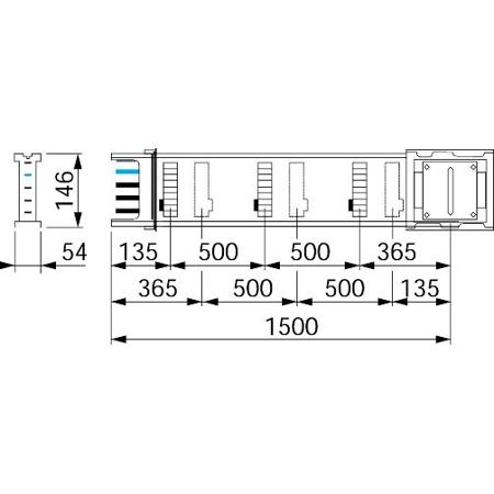 KSA250ED4156 Schneider Electric Canalis White Busbar Trunking, W54 mm x, L1.5m, Aluminium