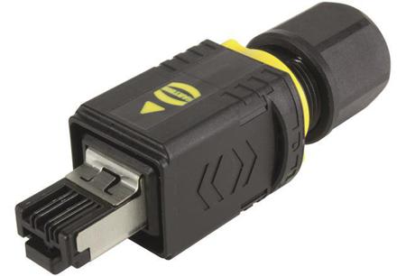 09451451106 HARTING PushPull V4 Series Male RJ45 Connector, Cable Mount, Cat5, 360° Shield Straight 4 Port 1 -Way