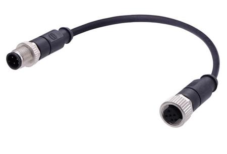C21320000000025 HARTING Male 4 way M12 to Female 4 way M12 Actuator/Sensor Cable, 5 m