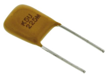 C330C225M5U5TA KEMET 2.2μF Multilayer Ceramic Capacitor MLCC 50V dc ±20% Z5U Dielectric Radial, Max. Temp. +85°C